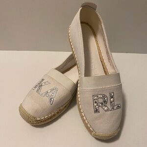 Women Karl Lagerfeld Manika Textile Flat Espadrille Loafers Shoes Size 7.5